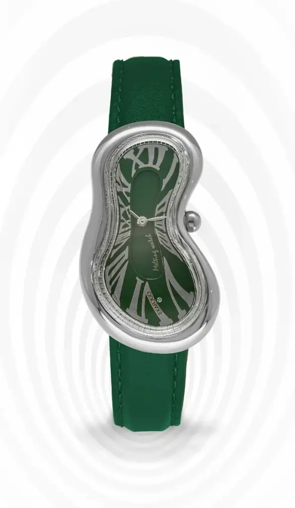 Melting Watch SS 316L Green HS Code 9102.11.65