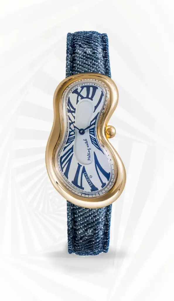 Melting Watch PVDYG SS 316L White Jeans HS Code 9102.11.65