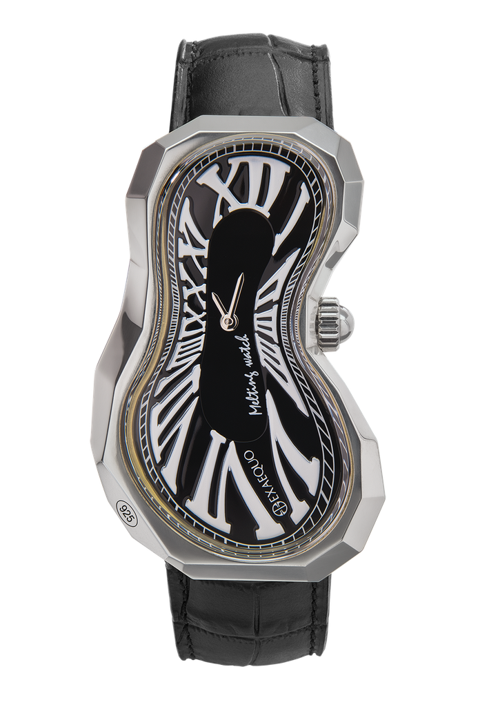 Polyhedron 925 Melting Watch Black "one of 101" HS Code 9102.11.65