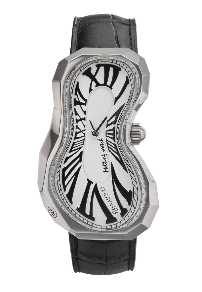 Polyhedron 925 Melting Watch White "one of 101" HS Code 9102.11.65