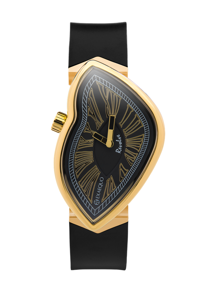 Revolve Melting Watch IP YG SS316L Black HS Code 9102.11.65