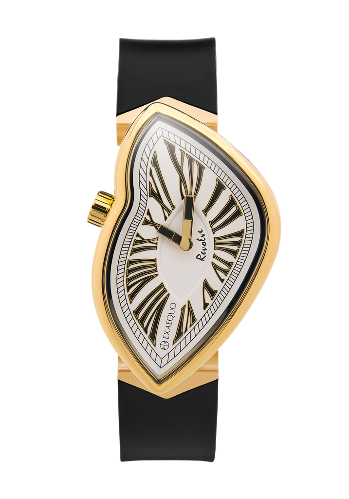 Revolve Melting Watch IP YG SS316L White HS Code 9102.11.65