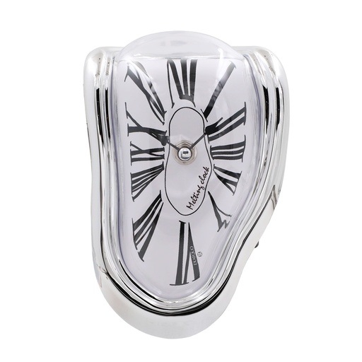 [EX0011.0002] Melting Clock- ABS silver color case -white dial
