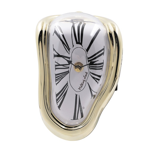 [EX0012.0002] Melting Clock- ABS gold color case -white dial 